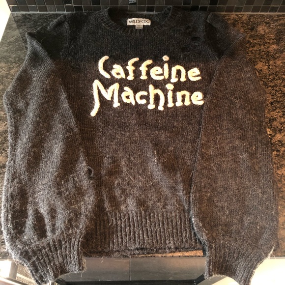 Wildfox “Caffeine Machine” Distressed Sweater - Picture 2 of 9